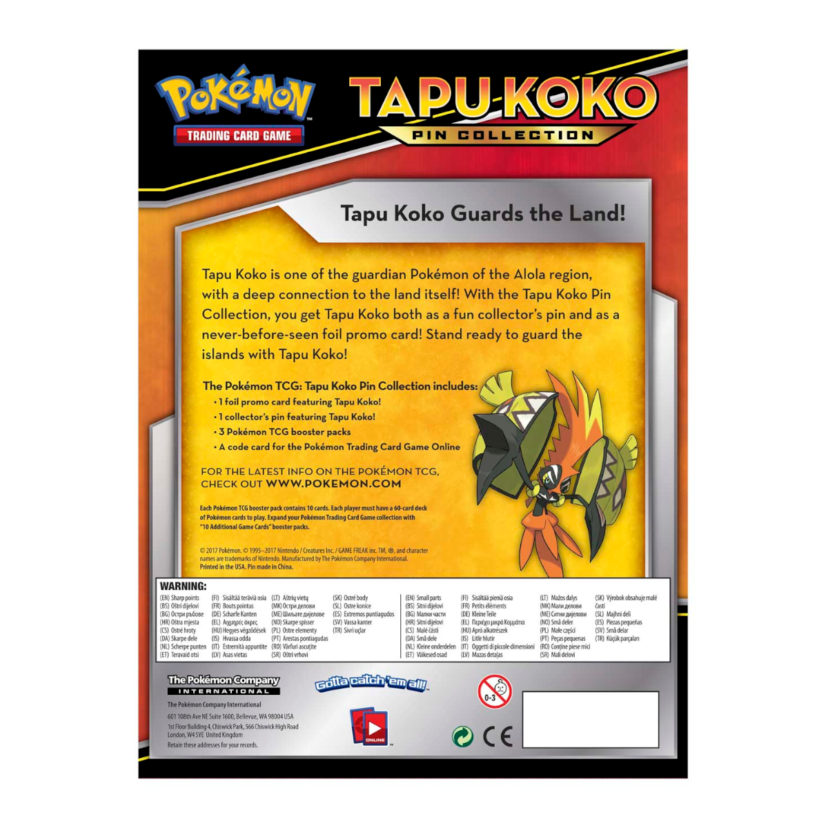 Pokémon - Tapu Koko Pin Collection